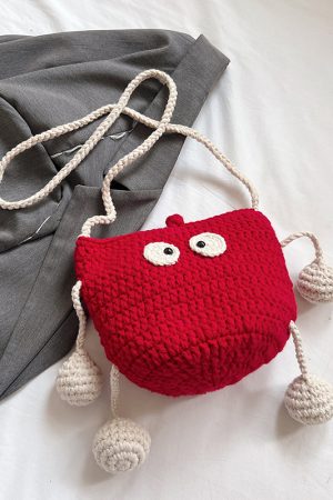 Summer Knitted Wool Bucket Bag for Women - Cute Woven Crossbody Phone Bag, Small Shoulder Bag, 2025 Fashion Essential