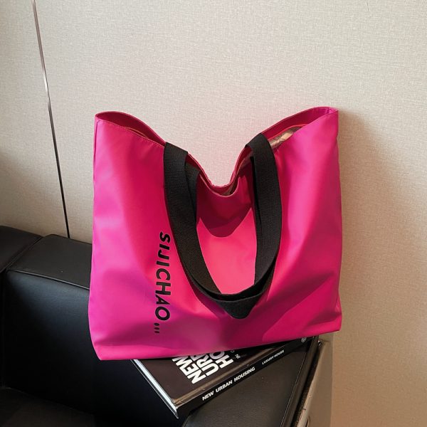 Summer Large Capacity Women's Tote Bag 2025 - Stylish Nylon Shoulder Bag for Short Trips & Commuting