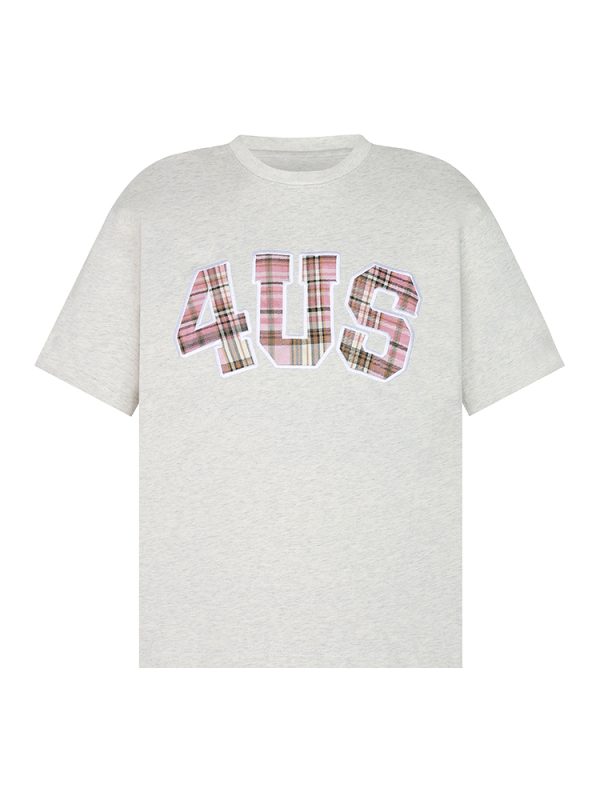 Summer Patchwork Embroidered Plaid T-Shirt for Couples - Loose Fit Short Sleeve National Trend Top