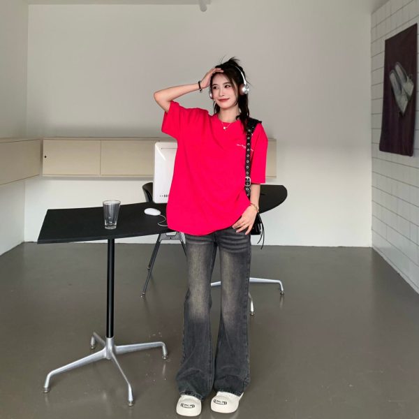 Summer Printed Letter Short Sleeve T-Shirt for Women - Loose Versatile Couple Top in Casual Style