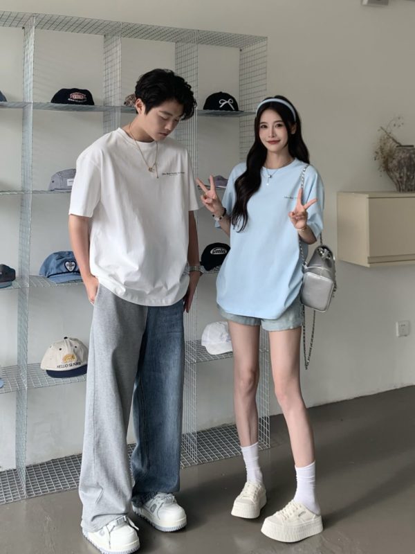Summer Printed Letter Short Sleeve T-Shirt for Women - Loose Versatile Couple Top in Casual Style