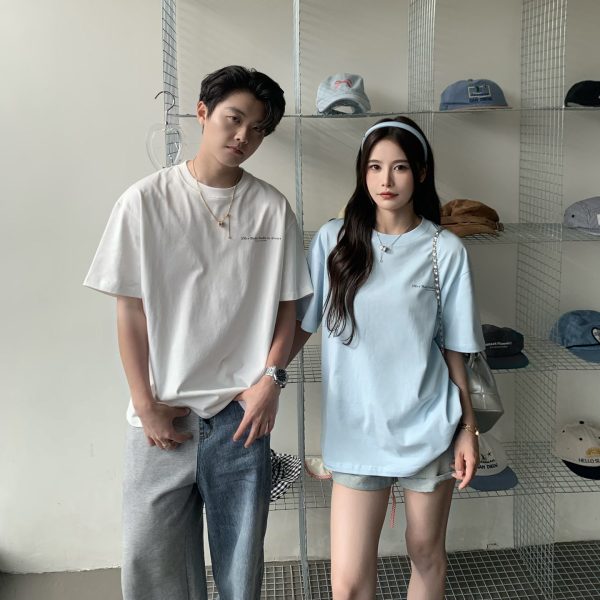 Summer Printed Letter Short Sleeve T-Shirt for Women - Loose Versatile Couple Top in Casual Style