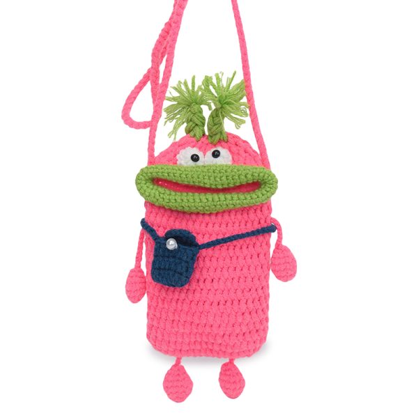 Summer Quirky Knitted Crossbody Mini Bag for Women - Cute Cartoon Phone Bag in Unique Design, 2025 Trendy Style