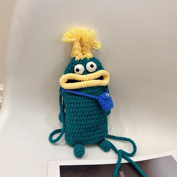 Summer Quirky Knitted Crossbody Mini Bag for Women - Cute Cartoon Phone Bag in Unique Design, 2025 Trendy Style