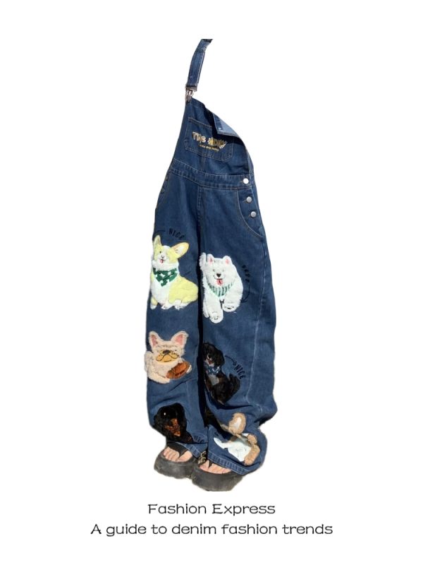 Summer Retro Loose Fit Overall Pants for Dogs - Cute Japanese Style Lazy Look