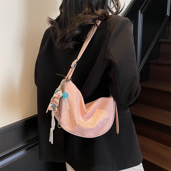 Summer Textured Silver Dumpling Bag for Women - 2025 New Style, Versatile Crossbody Phone Bag, Trendy and Functional