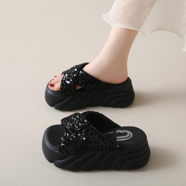 Summer Thick-Soled Sandals for Women, Height-Increasing Fairy Style, Slip-On Design, Perfect for Skirts - 2025 Trend