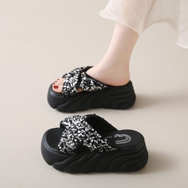 Summer Thick-Soled Sandals for Women, Height-Increasing Fairy Style, Slip-On Design, Perfect for Skirts - 2025 Trend