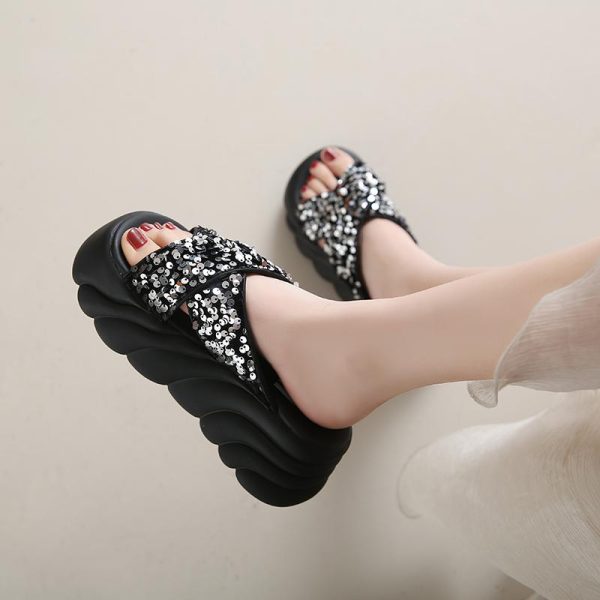 Summer Thick-Soled Sandals for Women, Height-Increasing Fairy Style, Slip-On Design, Perfect for Skirts - 2025 Trend