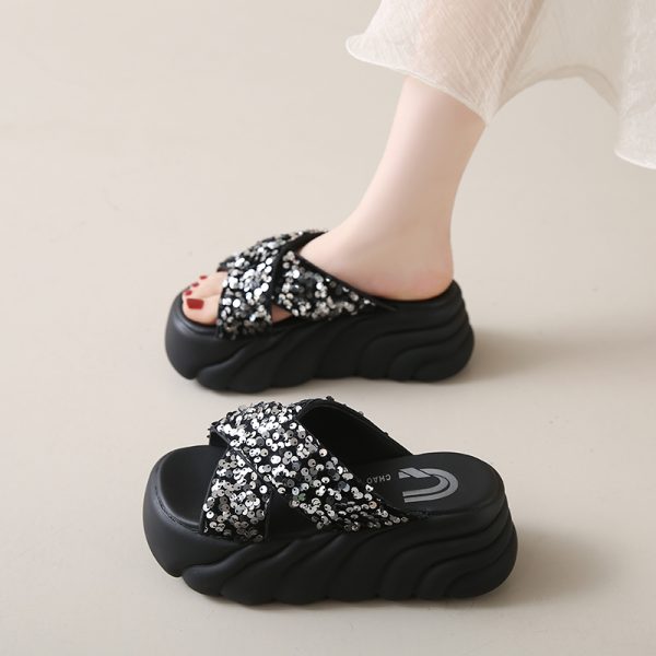 Summer Thick-Soled Sandals for Women, Height-Increasing Fairy Style, Slip-On Design, Perfect for Skirts - 2025 Trend