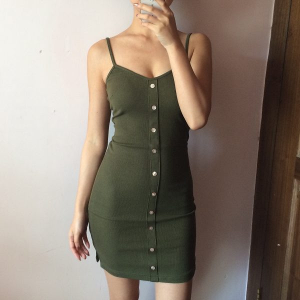 Summer Versatile Basic Sexy V-Neck Ribbed Camisole Dress - Trendy 90s Inspired Fashion for Effortless Style