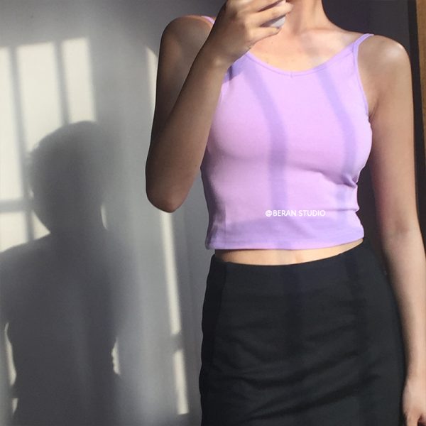 Summer Versatile Sexy Deep Back V-Neck Solid Color Tank Top - European & American Style, Chic Essential for Y2K Fashion