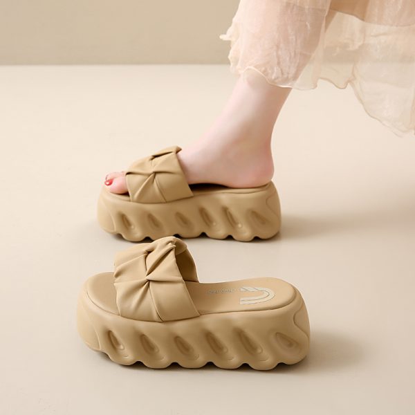 Summer Women's Fairy Style Beach Sandals with Thick Sole, One-Strap Slippers for Skirts - Trendy 2025 Outdoor Footwear