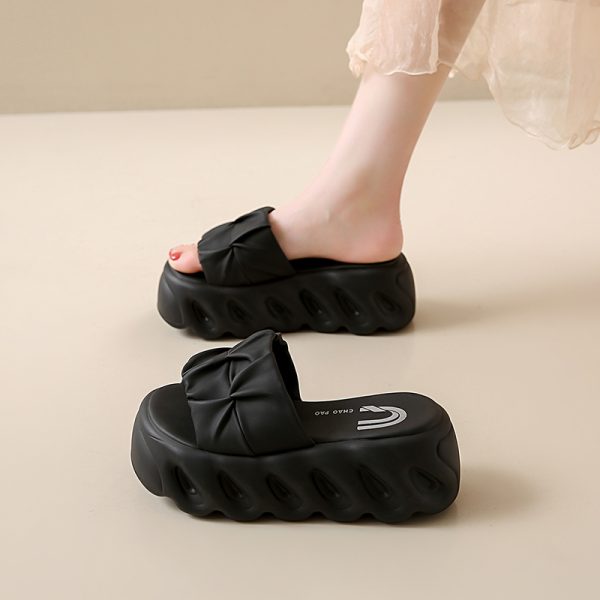 Summer Women's Fairy Style Beach Sandals with Thick Sole, One-Strap Slippers for Skirts - Trendy 2025 Outdoor Footwear