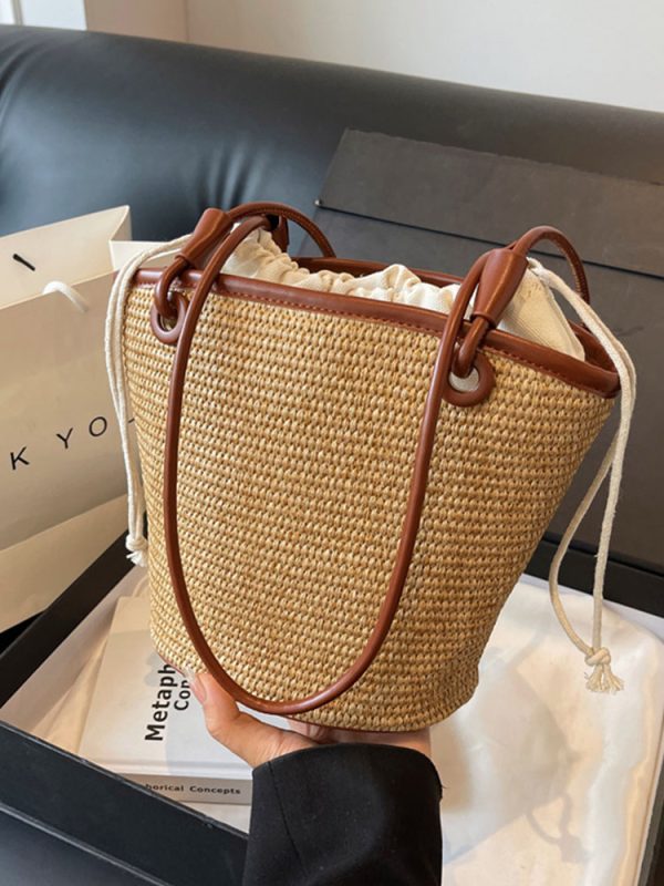 Summer Woven Straw Bag for Women, Handheld Casual Beach Shoulder Bag, Versatile 2025 Fashion Accessory