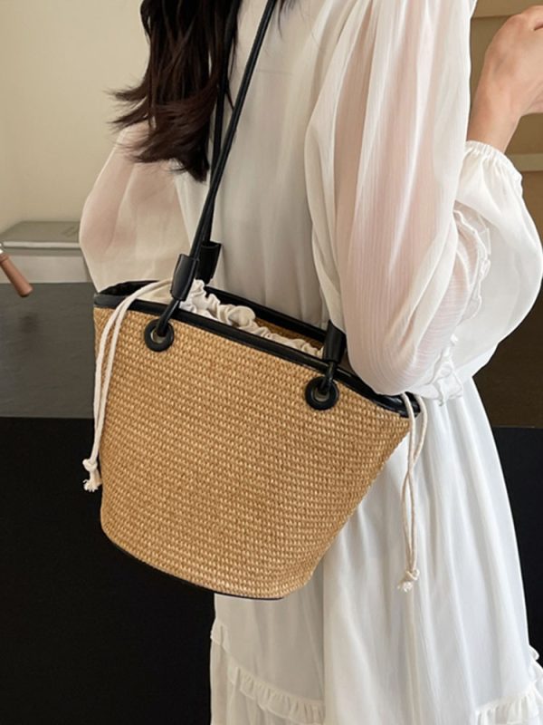 Summer Woven Straw Bag for Women, Handheld Casual Beach Shoulder Bag, Versatile 2025 Fashion Accessory
