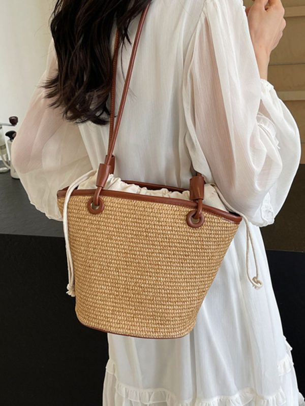 Summer Woven Straw Bag for Women, Handheld Casual Beach Shoulder Bag, Versatile 2025 Fashion Accessory