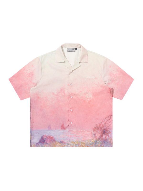 Sunset Impression Cuba Short Sleeve Shirt | Harsh and Cruel Style, Casual Wear, Vacation Fashion, Trendy Summer Top