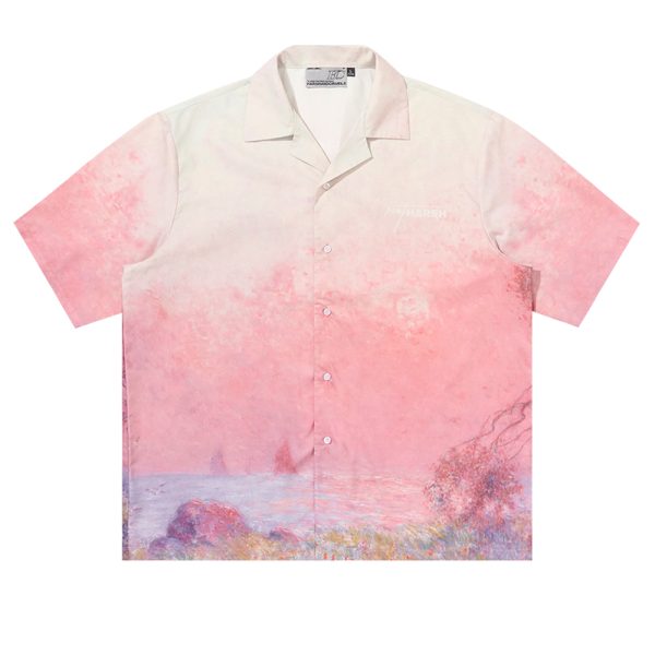 Sunset Impression Cuba Short Sleeve Shirt | Harsh and Cruel Style, Casual Wear, Vacation Fashion, Trendy Summer Top
