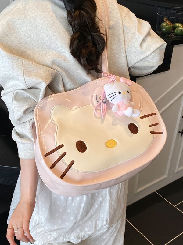 Textured Oil Wax Leather Cartoon Backpack for Women - Cute Summer 2025 Large Capacity Small Square Bag