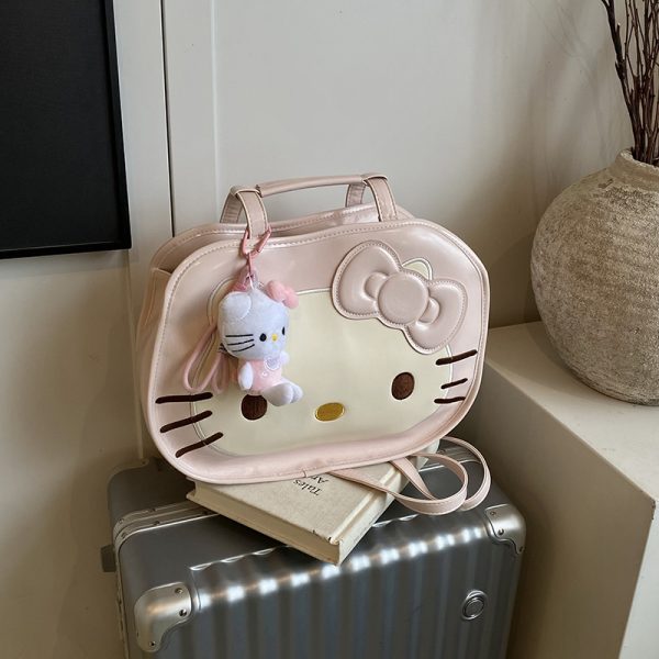 Textured Oil Wax Leather Cartoon Backpack for Women - Cute Summer 2025 Large Capacity Small Square Bag