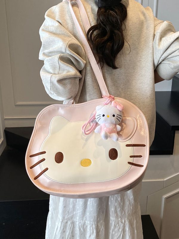 Textured Oil Wax Leather Cartoon Backpack for Women - Cute Summer 2025 Large Capacity Small Square Bag