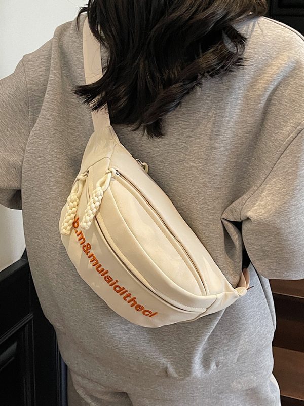 Textured Trendy Chest Bag - 2025 Fashion High-End Single Shoulder Crossbody Bag for Casual Versatile Style