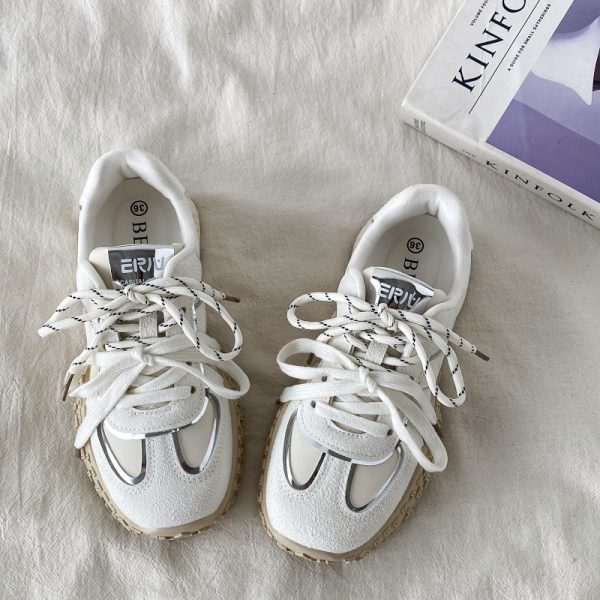 Thick-Soled Casual Sports Shoes for Women - 2025 Popcorn A Gan Little White Sneakers, Trendy Comfort Footwear