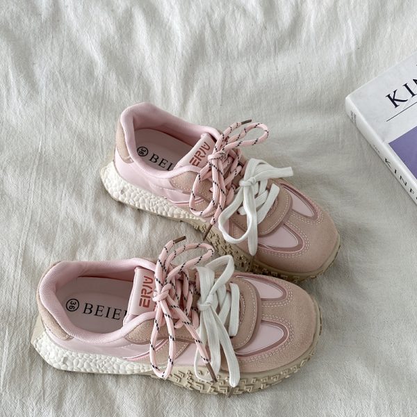 Thick-Soled Casual Sports Shoes for Women - 2025 Popcorn A Gan Little White Sneakers, Trendy Comfort Footwear