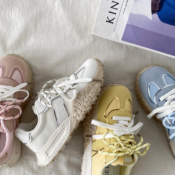 Thick-Soled Casual Sports Shoes for Women - 2025 Popcorn A Gan Little White Sneakers, Trendy Comfort Footwear