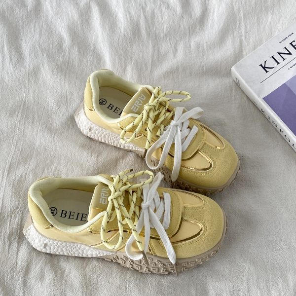 Thick-Soled Casual Sports Shoes for Women - 2025 Popcorn A Gan Little White Sneakers, Trendy Comfort Footwear