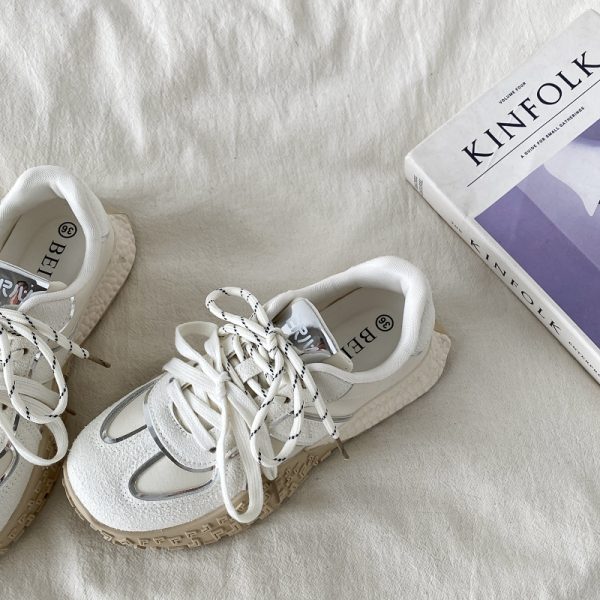 Thick-Soled Casual Sports Shoes for Women - 2025 Popcorn A Gan Little White Sneakers, Trendy Comfort Footwear