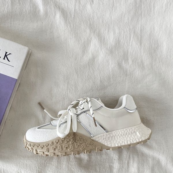 Thick-Soled Casual Sports Shoes for Women - 2025 Popcorn A Gan Little White Sneakers, Trendy Comfort Footwear