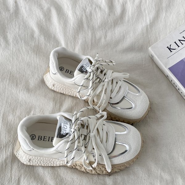 Thick-Soled Casual Sports Shoes for Women - 2025 Popcorn A Gan Little White Sneakers, Trendy Comfort Footwear