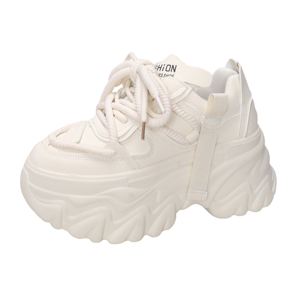 Thick-Soled Dad Shoes for Women - Casual White Sports Shoes, Height-Increasing, Lightweight, Trendy Autumn 2023 Style