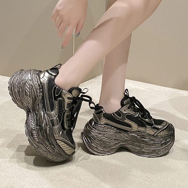 Thick-Soled Dad Shoes for Women - Summer Height-Increasing Mesh Casual Sneakers, Breathable Sports Shoes for Petite Figures, 2024