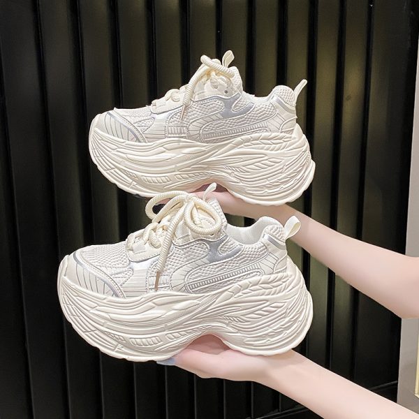 Thick-Soled Dad Shoes for Women - Summer Height-Increasing Mesh Casual Sneakers, Breathable Sports Shoes for Petite Figures, 2024