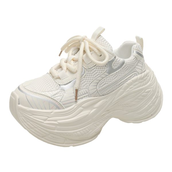 Thick-Soled Dad Shoes for Women - Summer Height-Increasing Mesh Casual Sneakers, Breathable Sports Shoes for Petite Figures, 2024