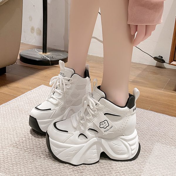Thick-Soled European-Style Dad Shoes for Women, 2025 Spring Casual Footwear, Height-Increasing Sneakers for Petite Women