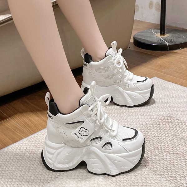 Thick-Soled European-Style Dad Shoes for Women, 2025 Spring Casual Footwear, Height-Increasing Sneakers for Petite Women