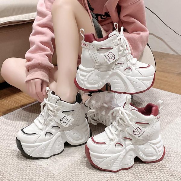 Thick-Soled European-Style Dad Shoes for Women, 2025 Spring Casual Footwear, Height-Increasing Sneakers for Petite Women