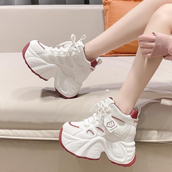 Thick-Soled European-Style Dad Shoes for Women, 2025 Spring Casual Footwear, Height-Increasing Sneakers for Petite Women