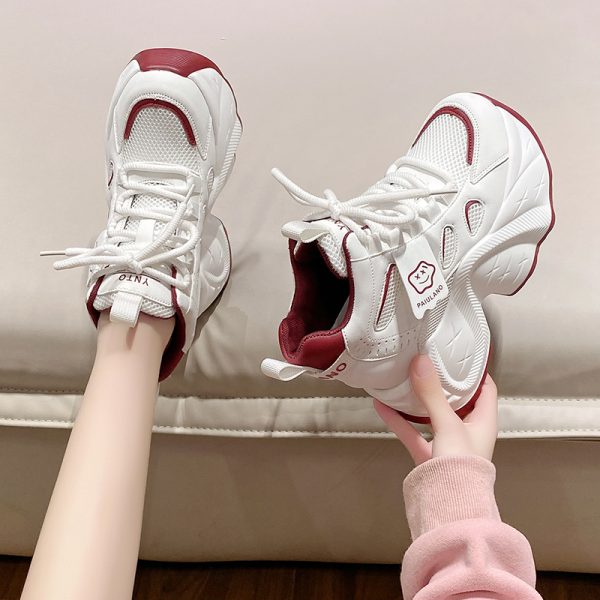 Thick-Soled European-Style Dad Shoes for Women, 2025 Spring Casual Footwear, Height-Increasing Sneakers for Petite Women