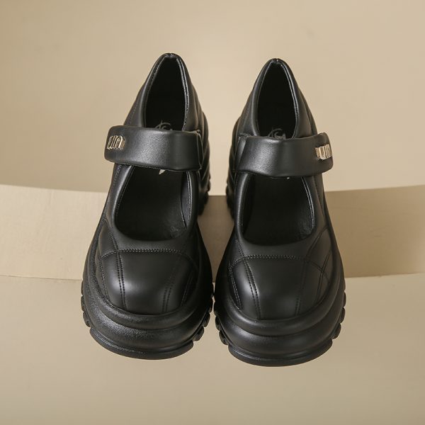 Thick-Soled Platform Mary Jane Shoes for Women - Height-Increasing Casual Velcro Sports Shoes for Spring and Autumn 2024