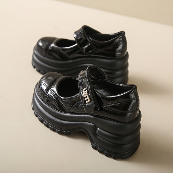 Thick-Soled Platform Mary Jane Shoes for Women - Height-Increasing Casual Velcro Sports Shoes for Spring and Autumn 2024