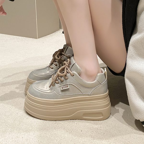 Thick-Soled Platform Shoes for Petite Women | Height-Increasing Casual Sports Shoes | Versatile Spring & Autumn Style 2024