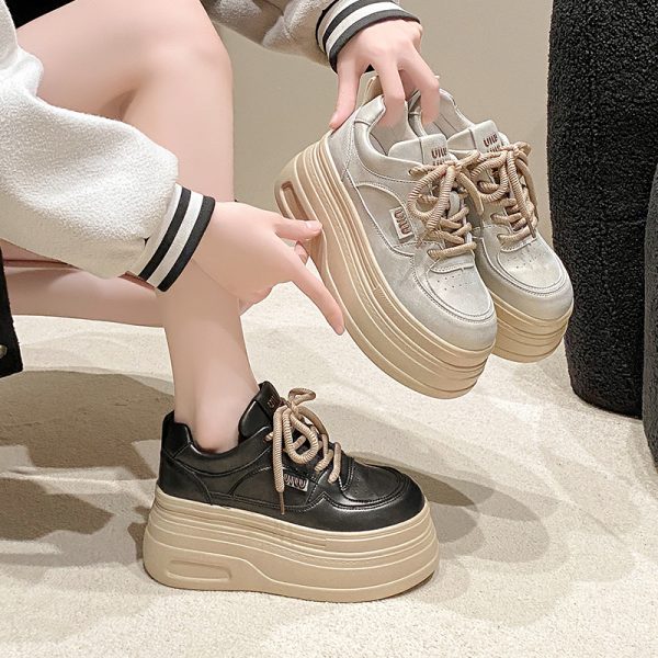 Thick-Soled Platform Shoes for Petite Women | Height-Increasing Casual Sports Shoes | Versatile Spring & Autumn Style 2024