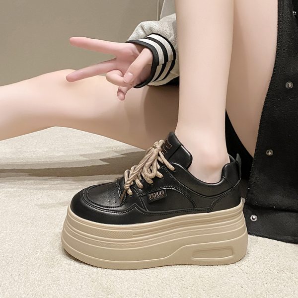 Thick-Soled Platform Shoes for Petite Women | Height-Increasing Casual Sports Shoes | Versatile Spring & Autumn Style 2024
