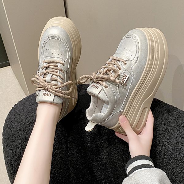 Thick-Soled Platform Shoes for Petite Women | Height-Increasing Casual Sports Shoes | Versatile Spring & Autumn Style 2024