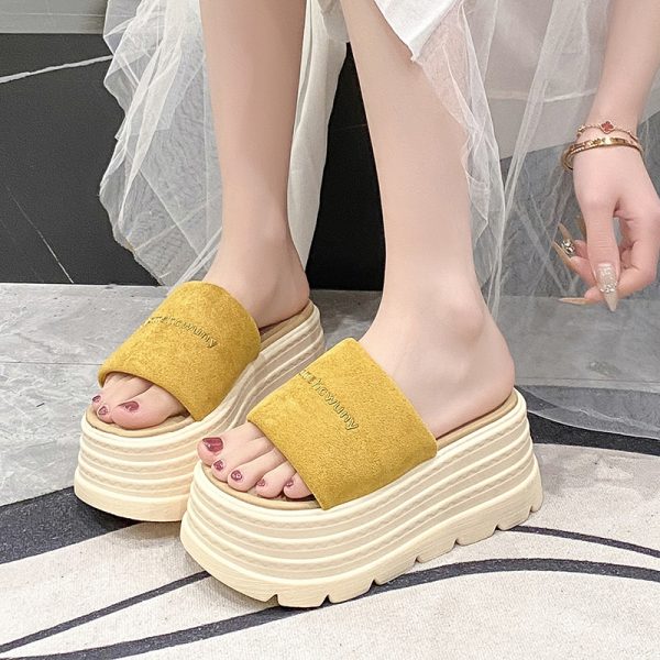 Thick-Soled Summer Sandals for Women - 2025 Fairy Style, Height-Increasing 8cm, Trendy Slippers for Skirts and Dresses